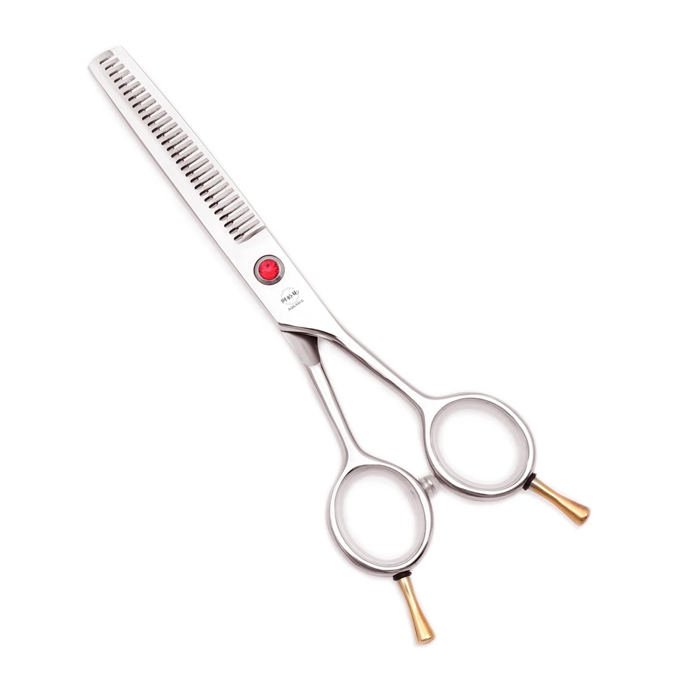 Haarschere Professionelle 5,5" AQIABI Japan Edelstahl Effilierschere Rosa Haarschneideschere für Friseur A1012 – Detail 2