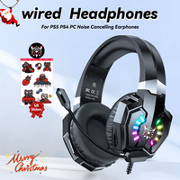 ONIKUMA X32 Wired Gaming Headset Noise Cancelling Headphones Music Earphones Suitable For Computer Laptop With RGB Lighting Mic