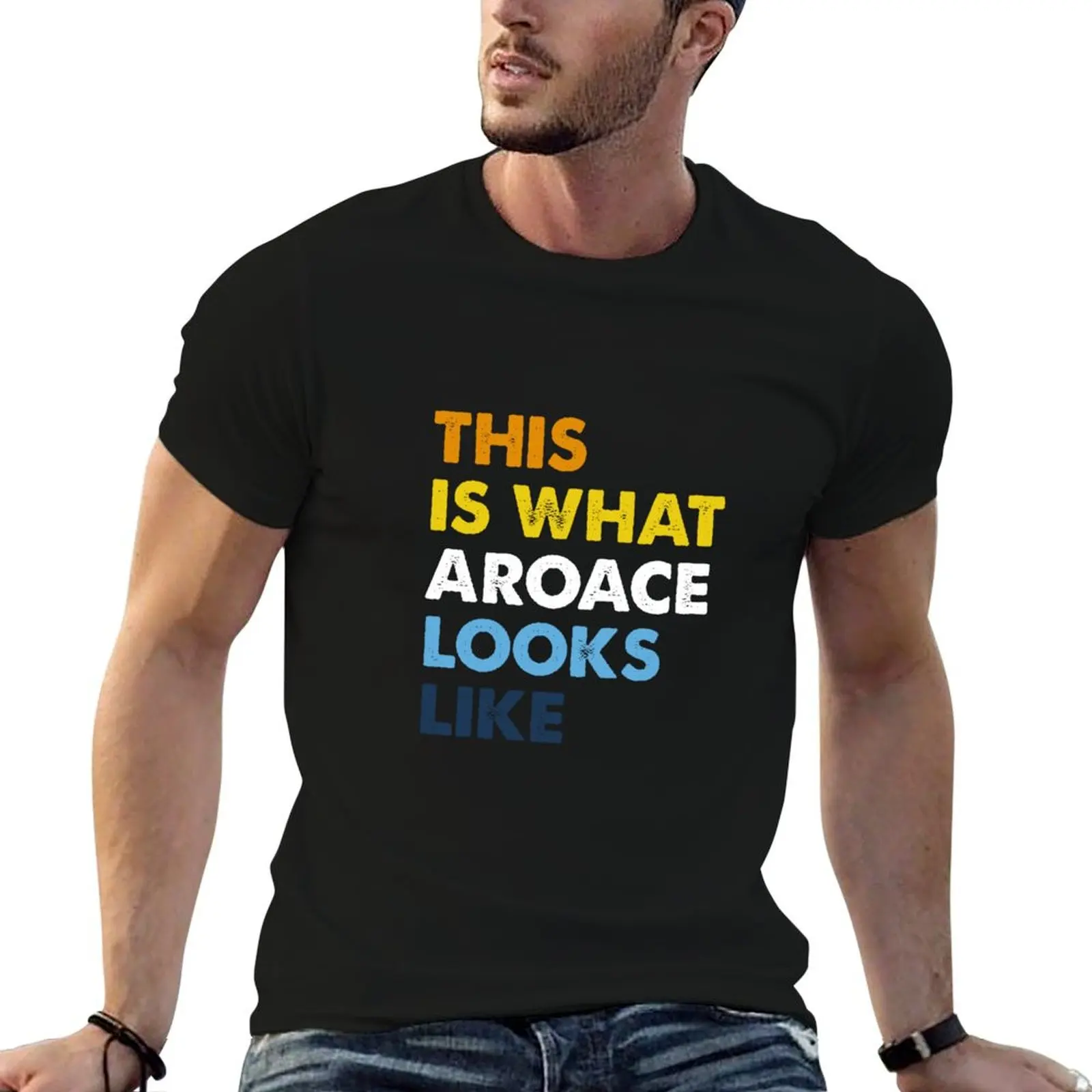 Aroace Pride Aromantic Asexual Proud Aro Ace LGBTQIA+ Queer T-Shirt man t shirts for men cotton t shirt man T-Shirt
