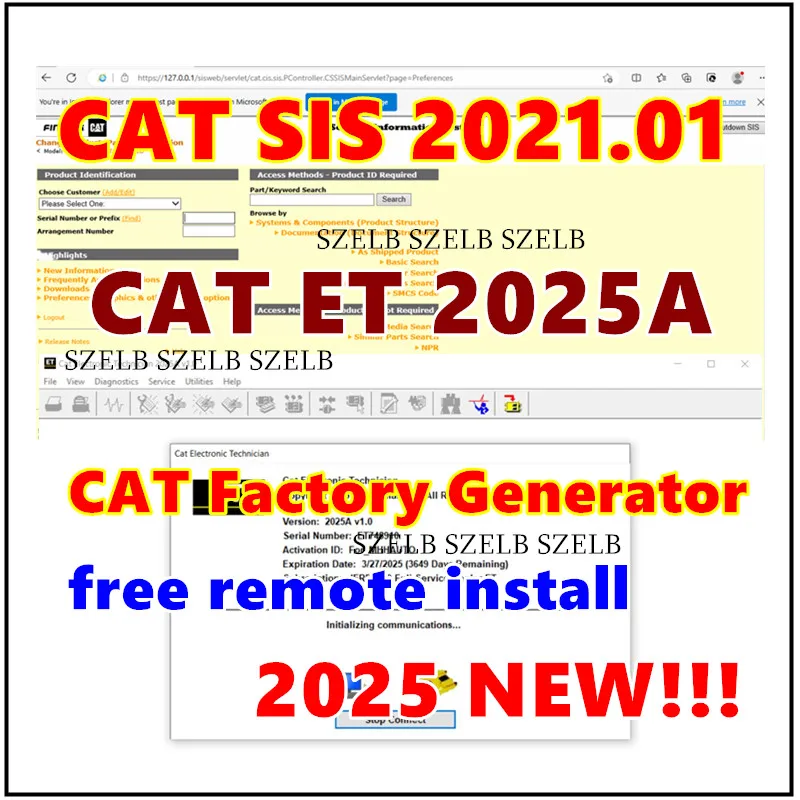 2025 para gato vermelho et 2025a 2019c com cat sis 2021 + senha de fábrica keygen 10 dígitos para técnico eletrônico red caterpillar