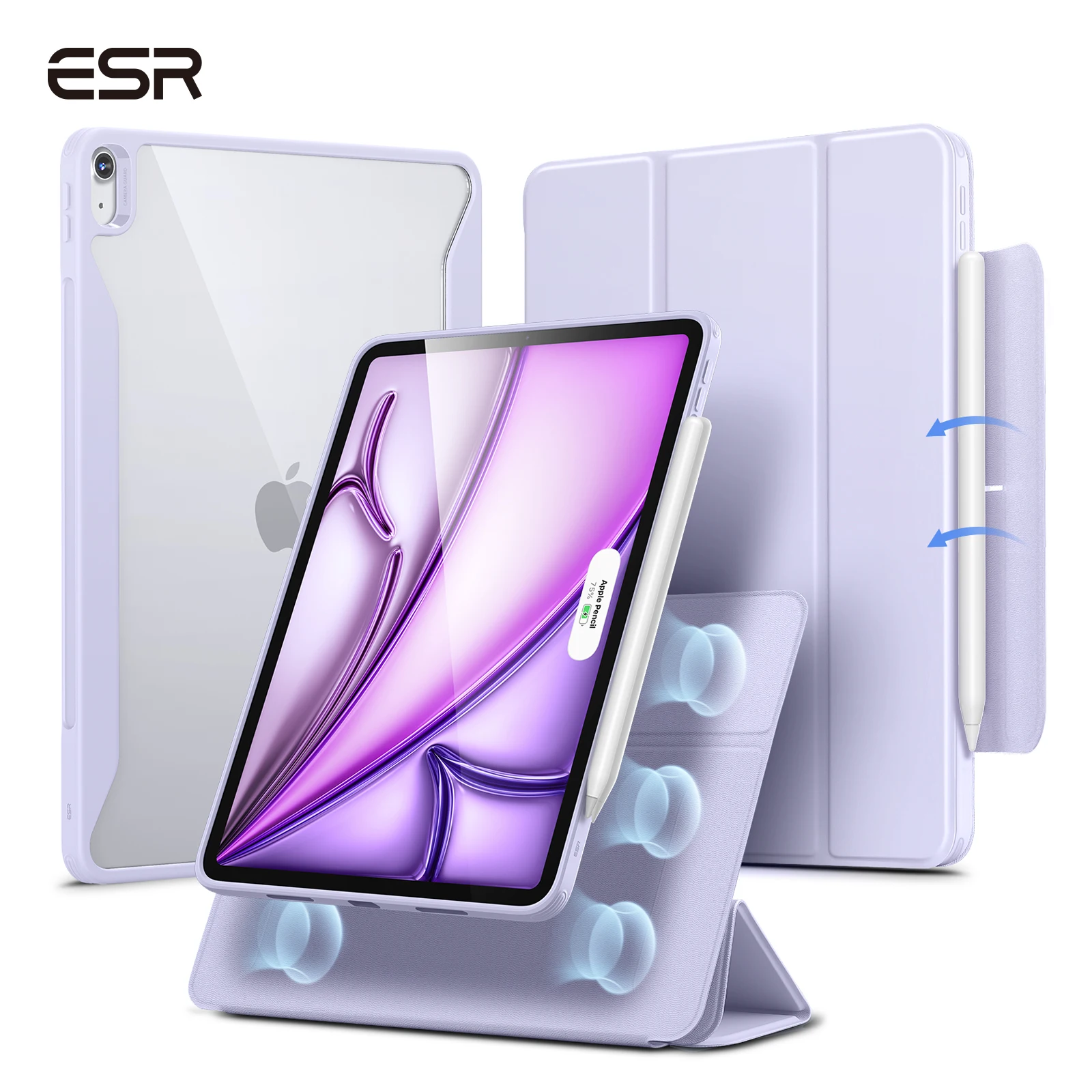 ESR iPad Air 13/11 ケース (2026/2025/2024) ペンシルホルダー付き