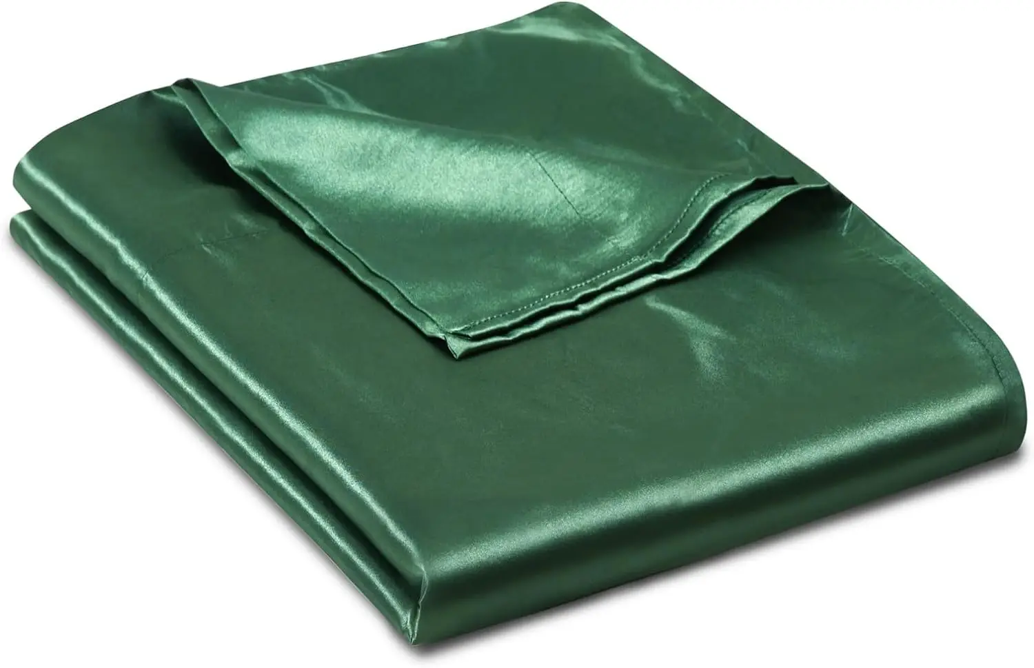 

Satin Flat Sheet Only, Single Flat Sheet Twin, Luxury & Ultra Soft Silky Bedding Top Sheet For Twin Mattr - Emerald Green
