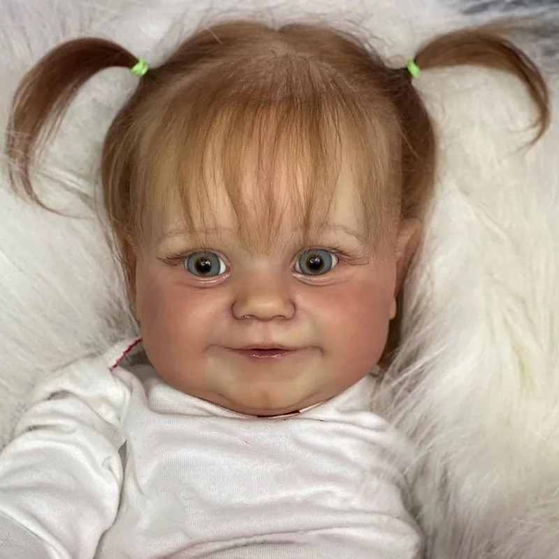 48 cm Maddie-Stoffkörper/Vollvinylkörper, bereits fertige Farbe, lebensechte wiedergeborene Puppe mit sichtbaren Adern, handverwurzeltes Haar