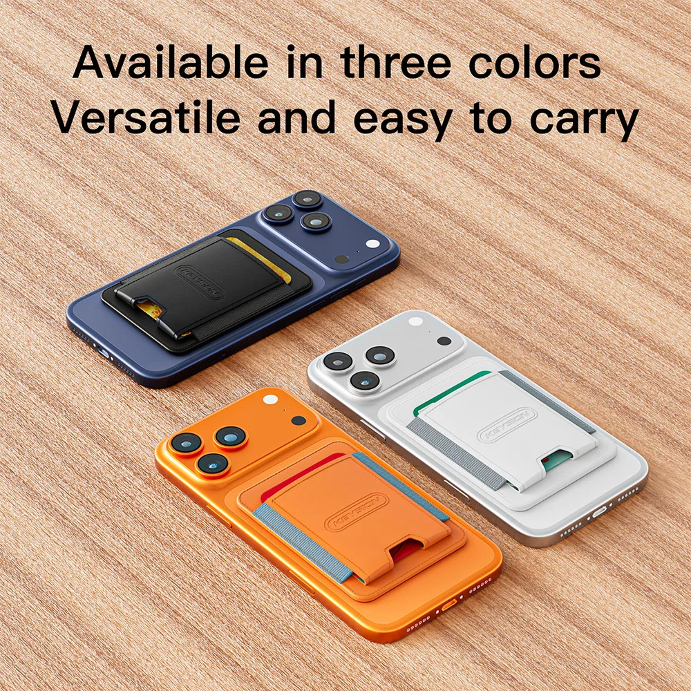 Etui na karty KEYSION z magnesem kompatybilne z MagSafe do iPhone 17 16 15 Pro Max Samsung Huawei, elastyczne etui portfelowe z PU skóry, pokrowiec na telefon — zdjęcie produktu 6