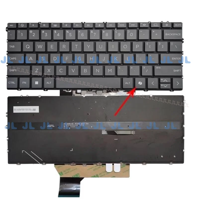 لوحة مفاتيح JL جديدة بإضاءة خلفية أمريكية مع مفتاح AI للكمبيوتر المحمول HP ENVY X360 16-ac 16-ad #1