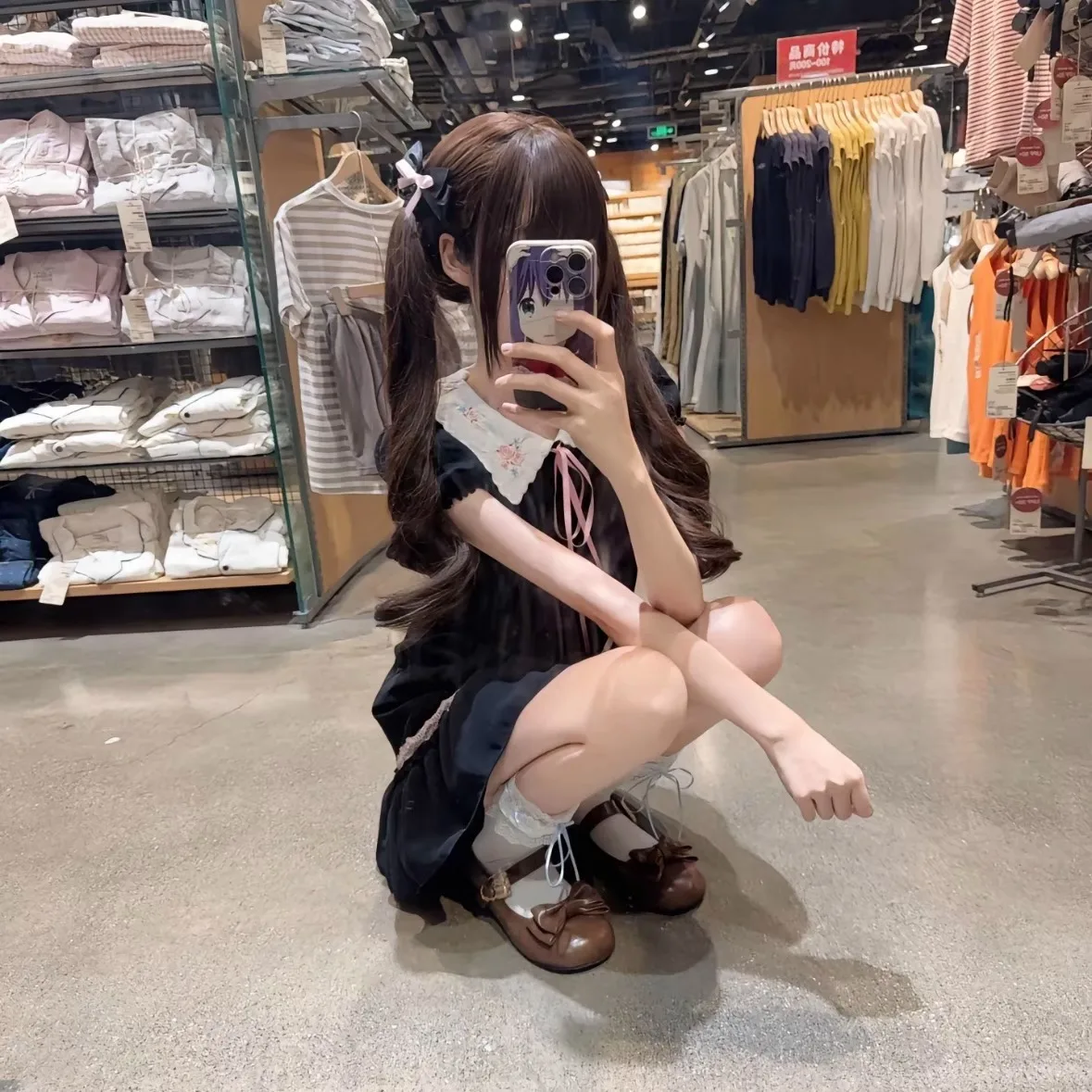 Long Wavy Brown Synthetic Wig 75cm Natural Looking Cosplay Festival Costume Full Head Hair Anime Daily Party Use Voluminous Cute