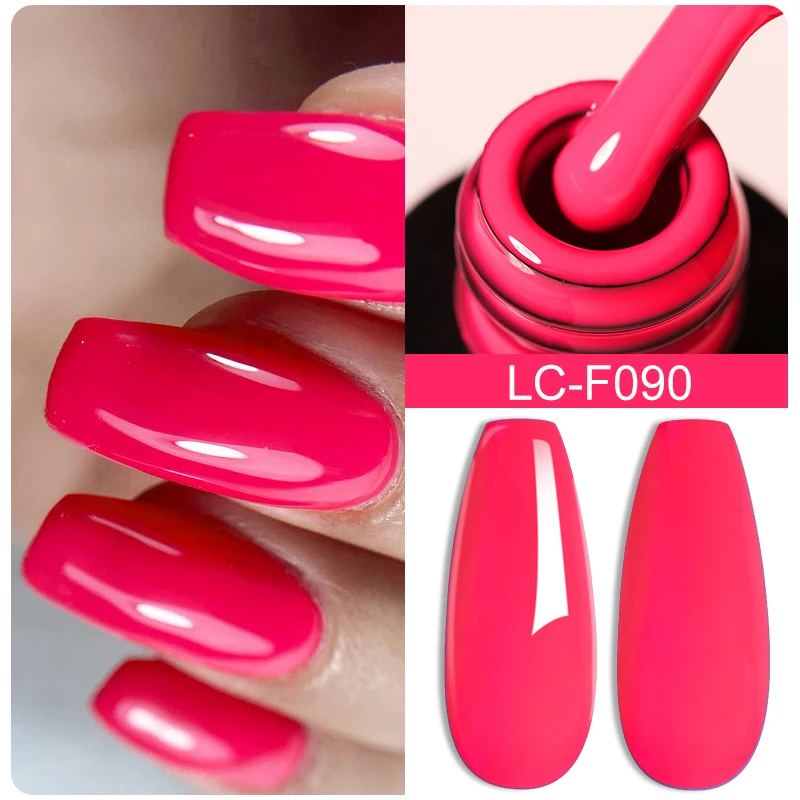 LILYCUTE Neon Colors Gel Nail Polish Fluorescent Summer High Saturation Nail Art  Base Top Coat Manicure Varnish