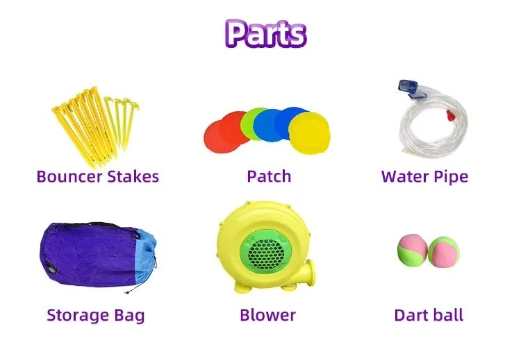 ملعب خارجي للأطفال من قماش أكسفورد، قلعة قفز خارجية، نطاط هوائي، منزل قابل للنفخ مع منزلق