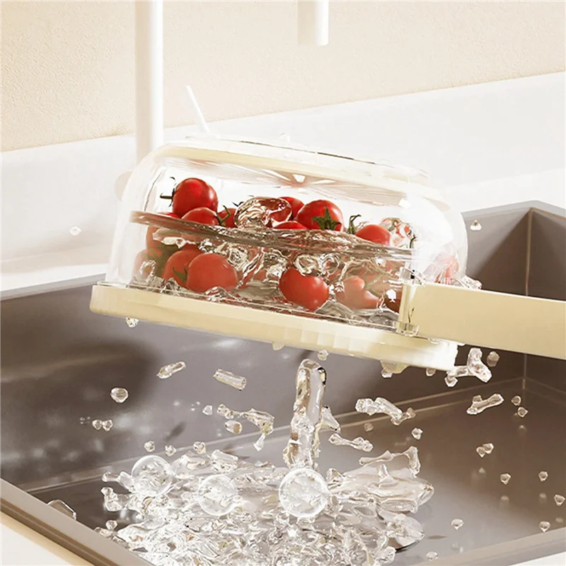 

A69efruit And Vegetable Washing Bowl, Detachable Design,Draining Bowl, Colander Strainer Bowl With Foldable Handles,3PCS,A