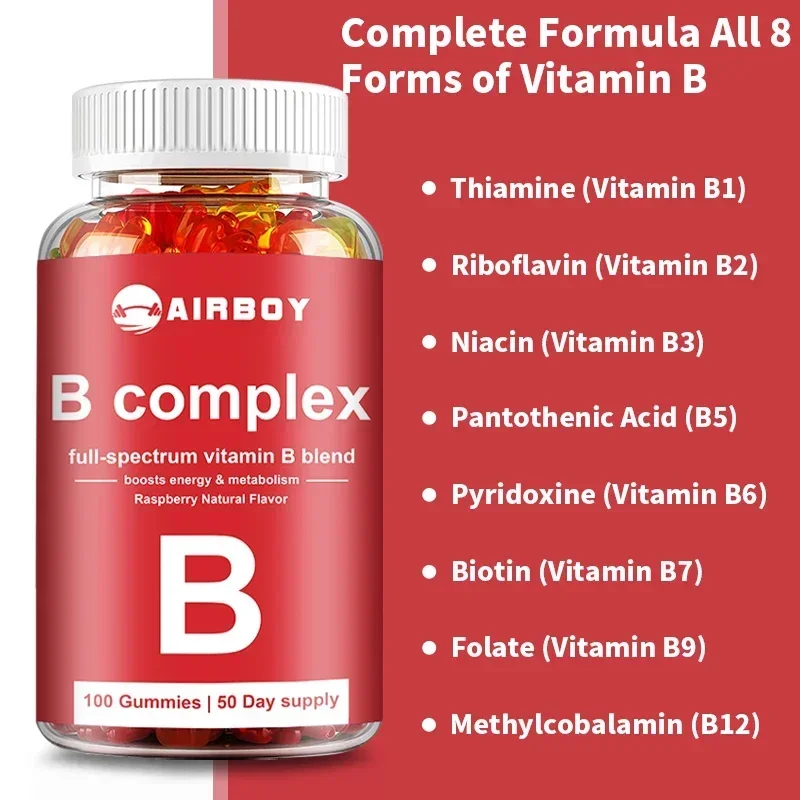 Vitamin B Complex Gummies - Relieve Stress, Enhance Physical Strength, Energy, and Promote Metabolism