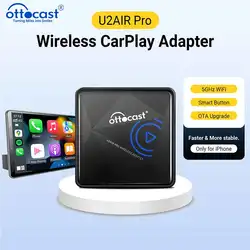 OTTOCAST U2 Air PRO Wired To Wireless CarPlay Adapter USB Dongle Smart Ai Box Car Accessories for VW Nissan Ford Volvo Kia Benz