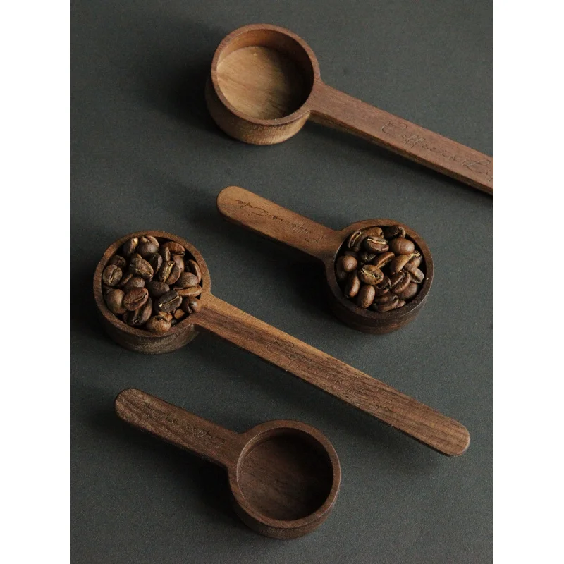 

For COFFEEISLIFE premium black walnut coffee bean spoon, Japanese-style retro long-Handled/short-handled measuring spoon 8/10g