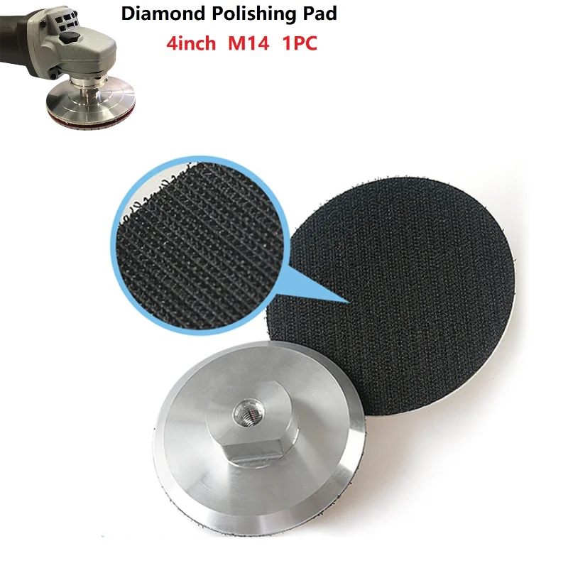 Alumínio Backer Pads para polimento de diamante, Base Backing Holder, Ferramentas Elétricas Acessórios, 4 ", M14, 1Pc