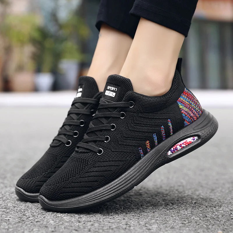 Women's Sneakers Autumn New Light Mesh Air Cushion Women's Sports Shoes Outdoor Lace Up Training Shoes Ladies Gym Running Shoes