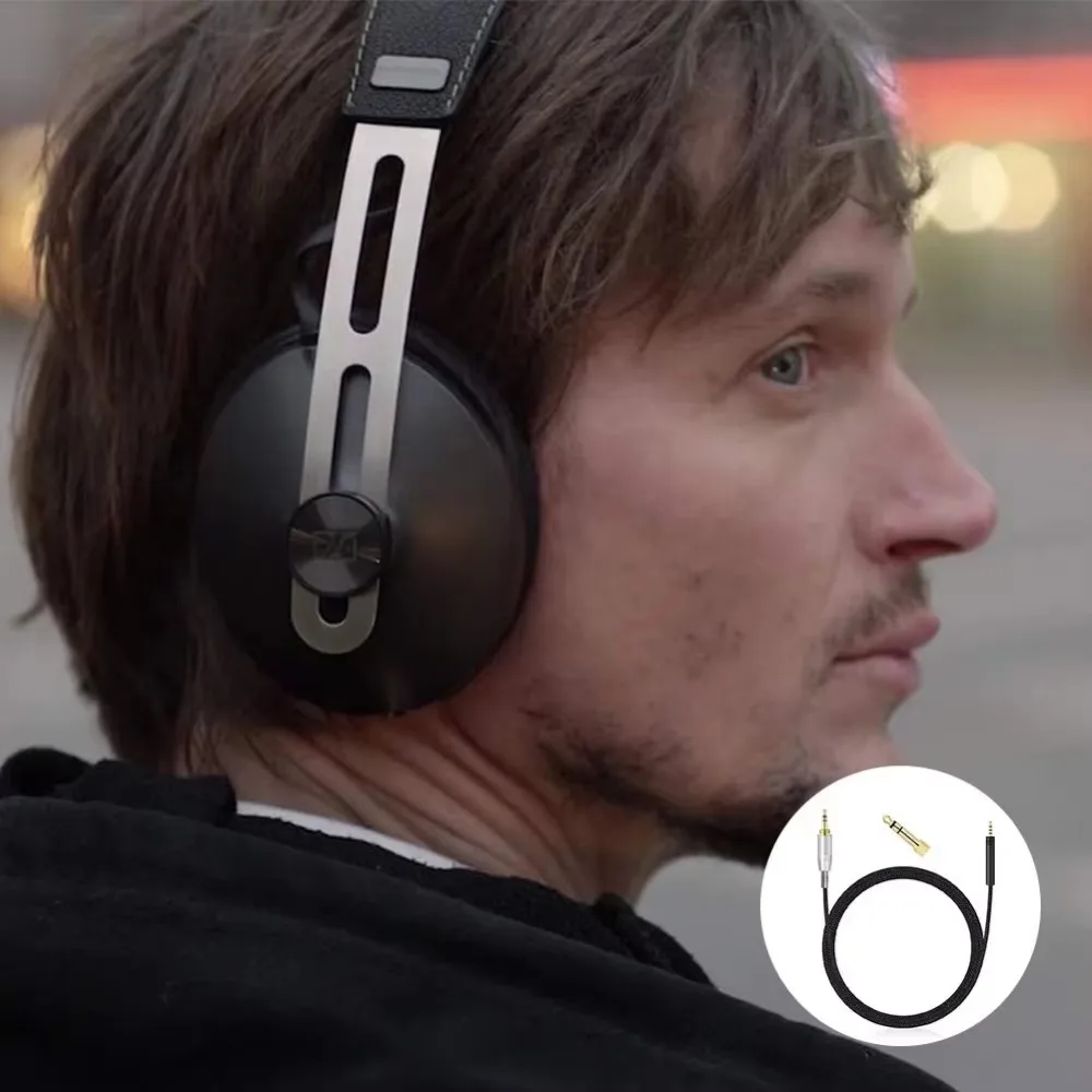 เปลี่ยน OFC 6.35 มม.สายไฟต่อสายไฟสําหรับ Sennheiser Momentum 4.0 3.0 2.0 1.0 4 3 2 1 HD1 Over On Ear หูฟัง