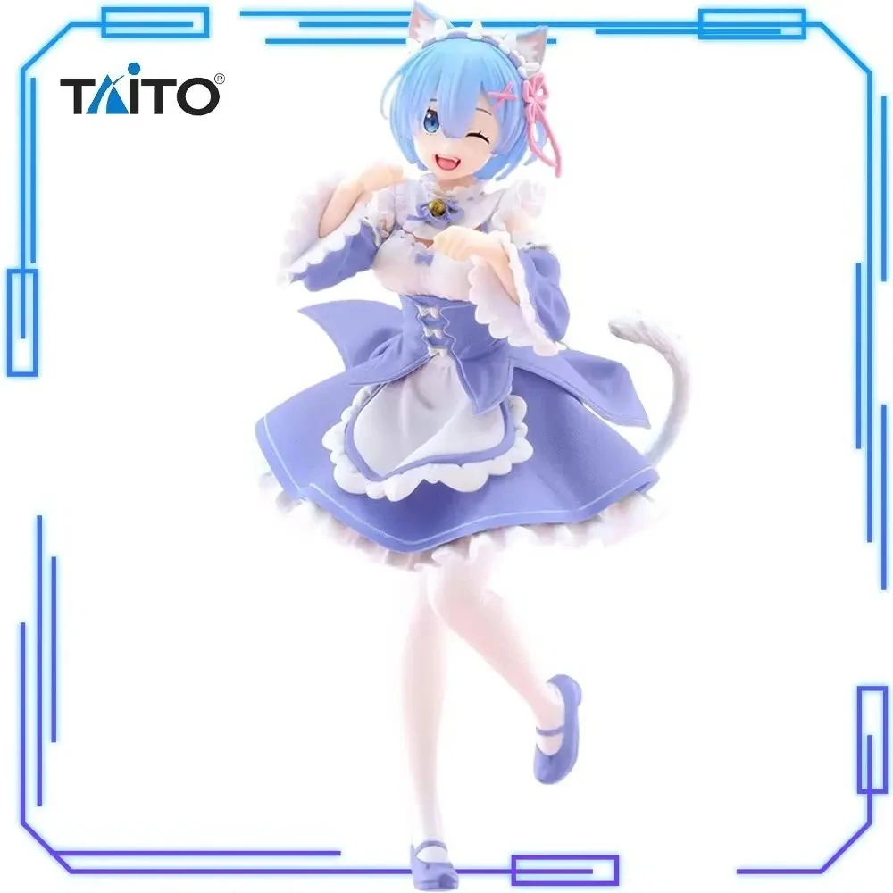 

В наличии Taito Оригинальное аниме Re Life A Different World From Zero Coreful Фигурка Rem Cat Ear Maid Renewal 18 см Модель игрушки