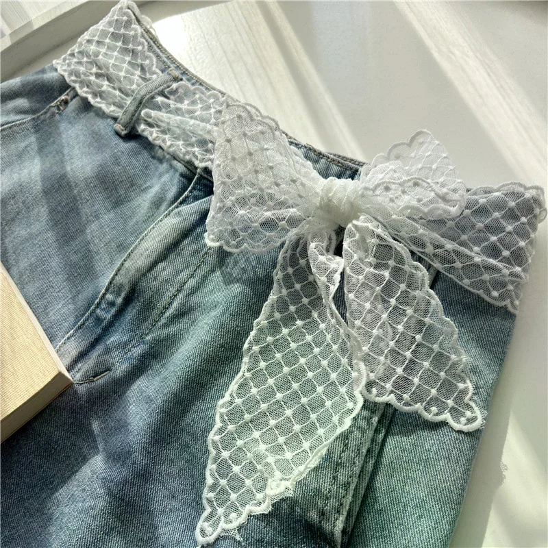 White Silk Belt, Sweet Lace Belt For Women To Match Skirts And Jeans, Long Silk Scarf, Suitable For Daily Wear