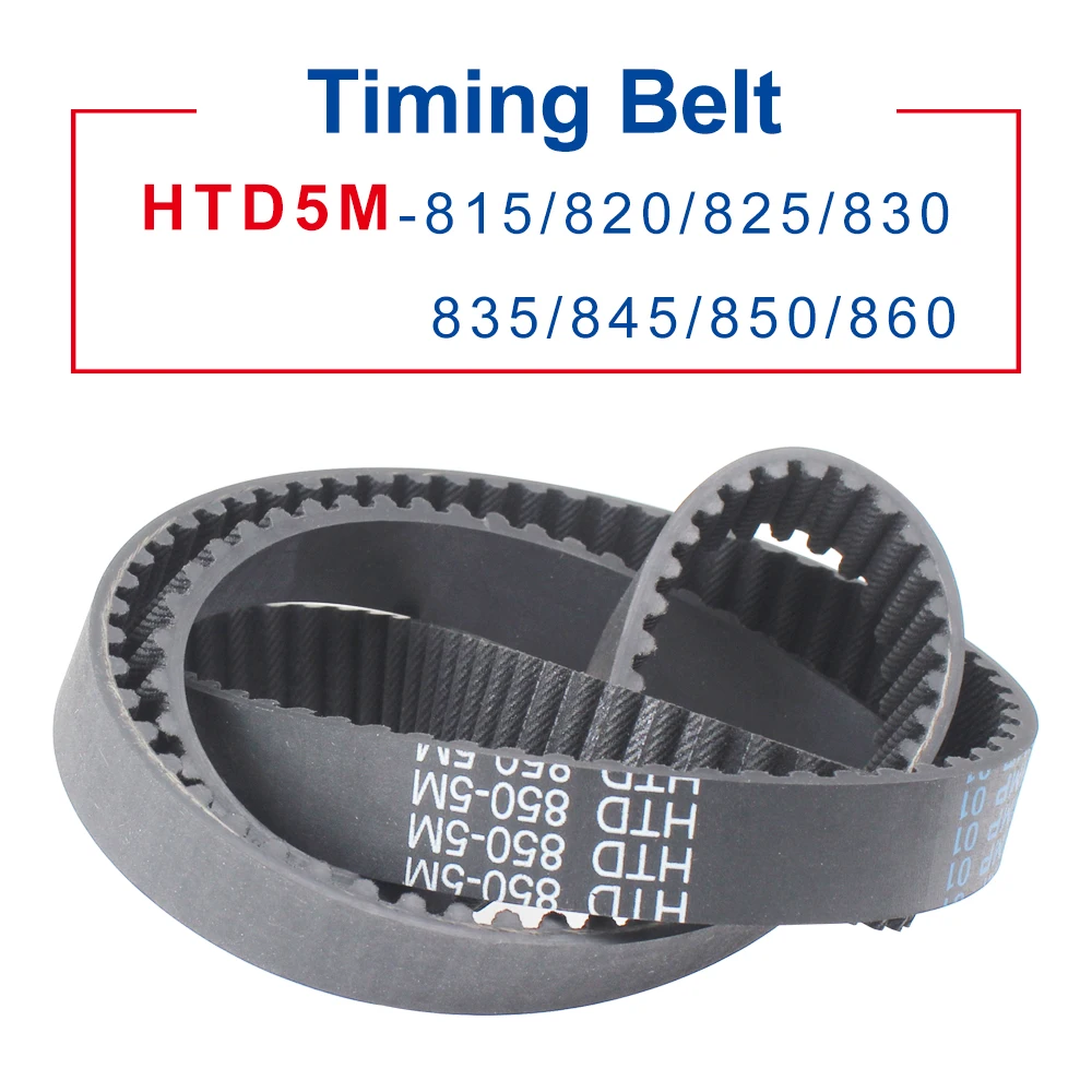 

Rubber Belt HTD5M 815/820/825/830/835/845/850/860 Circle-arc Teeth Transmission Belt Width 15/20/25/30 mm Teeth Pitch 5 mm