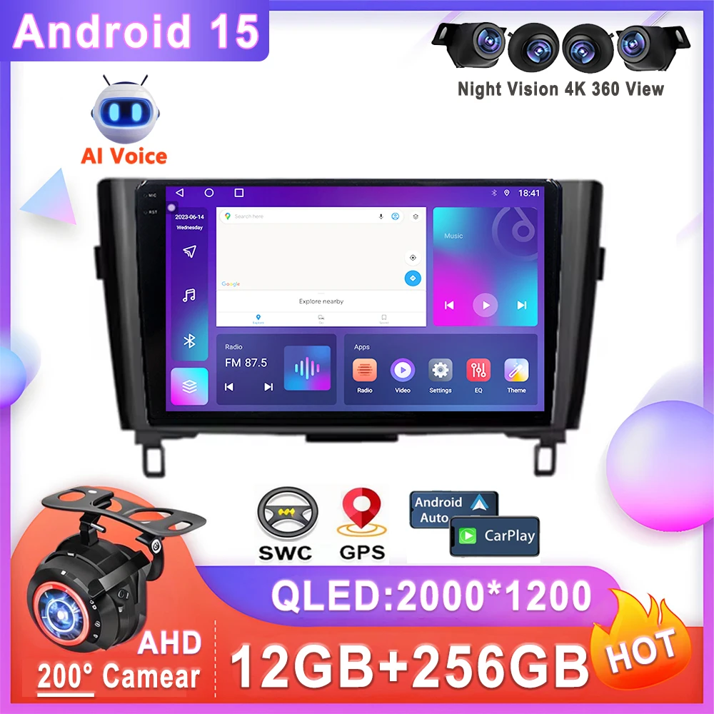 

Android 15 For Nissan X-Trail 3 T32 Qashqai J11 2 2014 - 2020 Car DVD Stereo Multimedia Player Auto Radio Navigation Head Unit