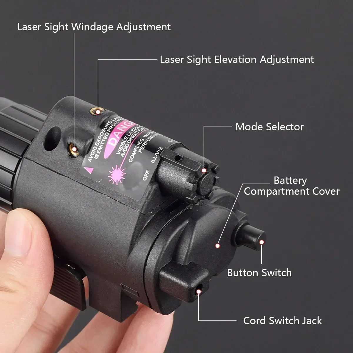 

Tactical Flashlight with Remote Switch Red Dot La-ser Sight Weapon Pistol Gun Light for Glock 17 19 / 20mm Rail Hunting