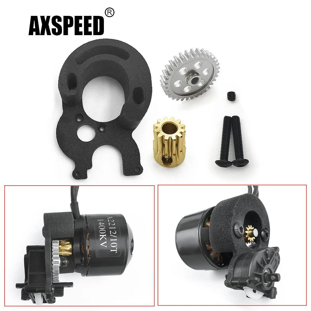 AXSPEED Brushed Modified to Brushless Motor Bracket Gear Set for Axial SCX24 Universal 1/24 RC Crawler Car Upgrade Parts