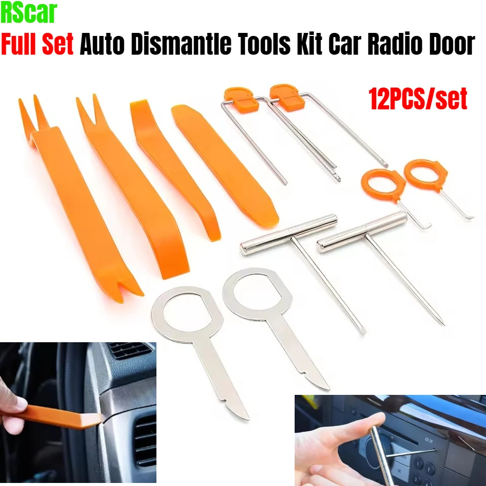 High quality 4/12pcs Auto Dismantle Tools Kit Car Radio Door Clip Panel Trim Dash Audio Removal Installer Pry Kit Refit Set HOT