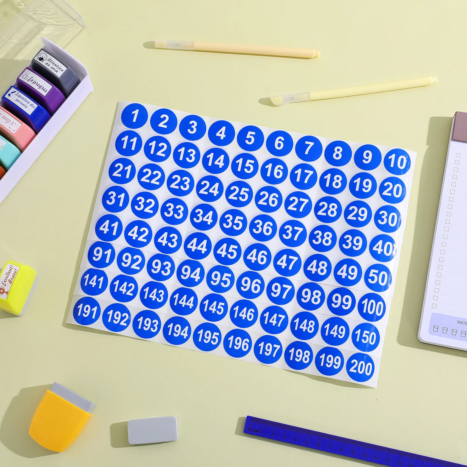 

8 Sheets Number Stickers Number Label for Office Storage Bottle Cabinet Classification Digital Stickers Round Digital Sticker