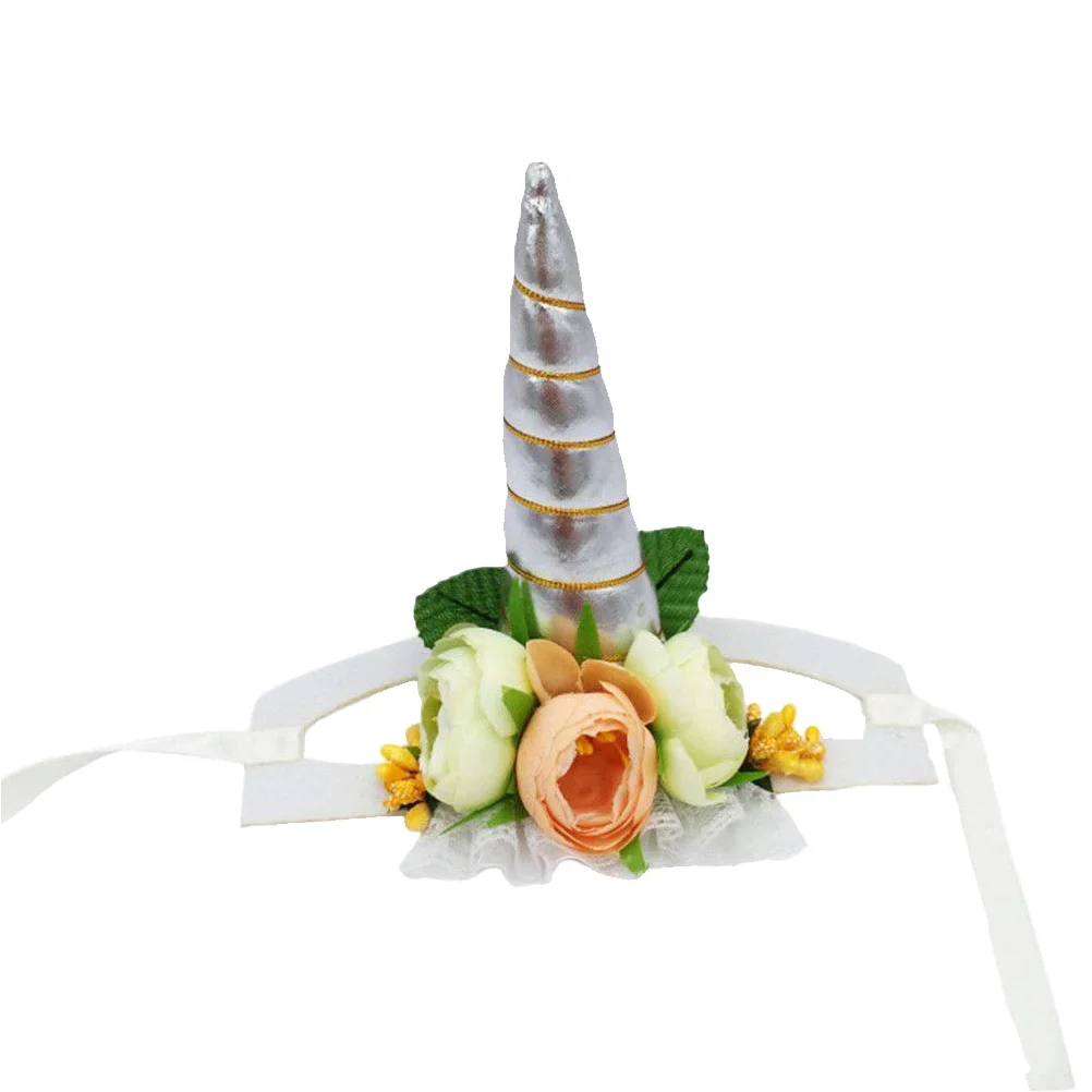 

Unicorn For Pets Soft Cloth Material Silver Horn S Fit For Cat Dog Puppy Party Cosplay Costume Masquerade Birthday