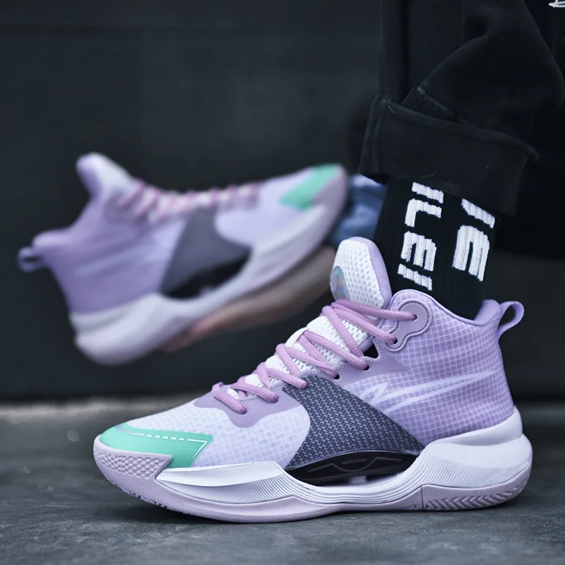 

Kids New Basketball Shoes High-top Wear-resistant Breathable Shock-absorbing Sneakers Professional Training Competition Trainers