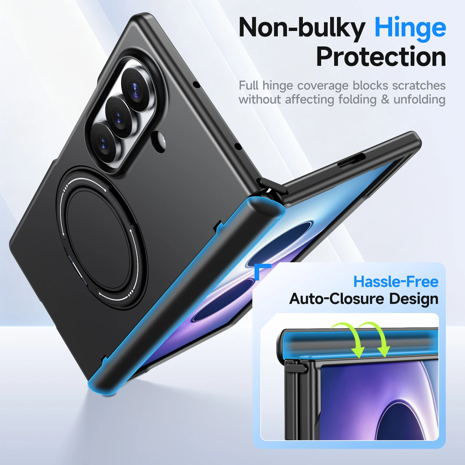 360 °   Magnetyczne etui z uchwytem do Samsung Galaxy Fold8 Ultra / Fold 8 / Fold 7, kompatybilne z Magsafe, chroniące zawias, odporne na wstrząsy, z funkcją stojaka. — zdjęcie produktu 5