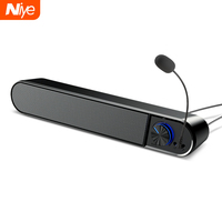 Niye 4D Computer Speakers Sound Box USB Wired High Quality Subwoofer Sound Bar for Tv PC Laptop Phone MP4 Reg Led Light