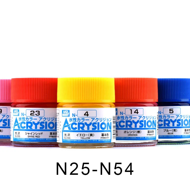 10ML Mr Hobby N25-N54 Water Base Acrylic Color Paint For DIY Plastic Doll Plane Military Model Kit Coloring Building Tool