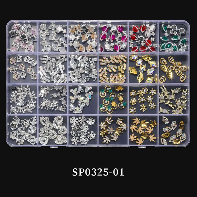 

Metal Alloy Nail Art Rhinestones 3D Punk Nail Art Rivet Accessories Set DIY Luxury Brand Nail Charms Cartoon DIY Nail Decoration