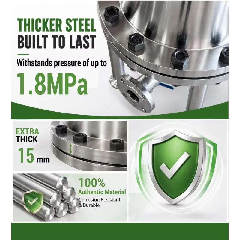 New Bofan 2.0MPa High Pressure Industrial 9 Bag Filter ASME Certified 0.1um Minimum Precision
