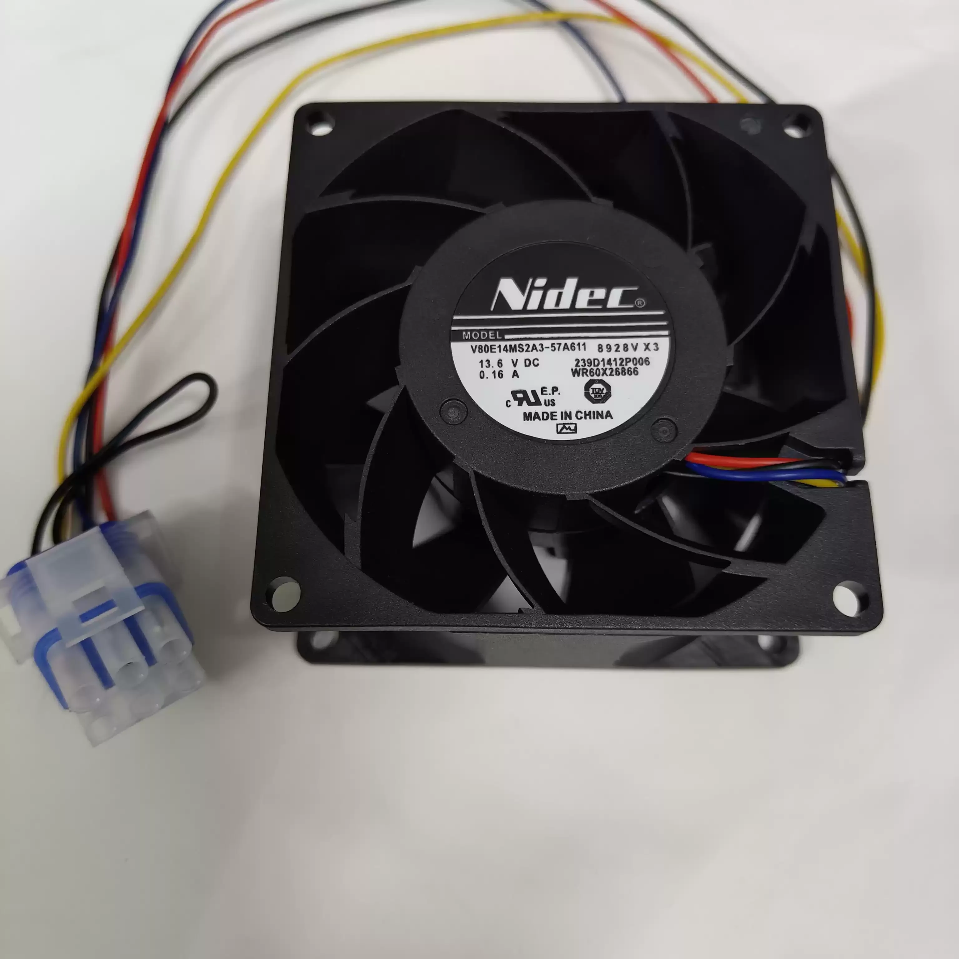 For Nidec V80E14MS2A3-57A611 DC 13.6V 0.16A 4Pin WR60X26866 239D1412P006 For GE Refrigerator Evaporator Inverter Chassis Fans