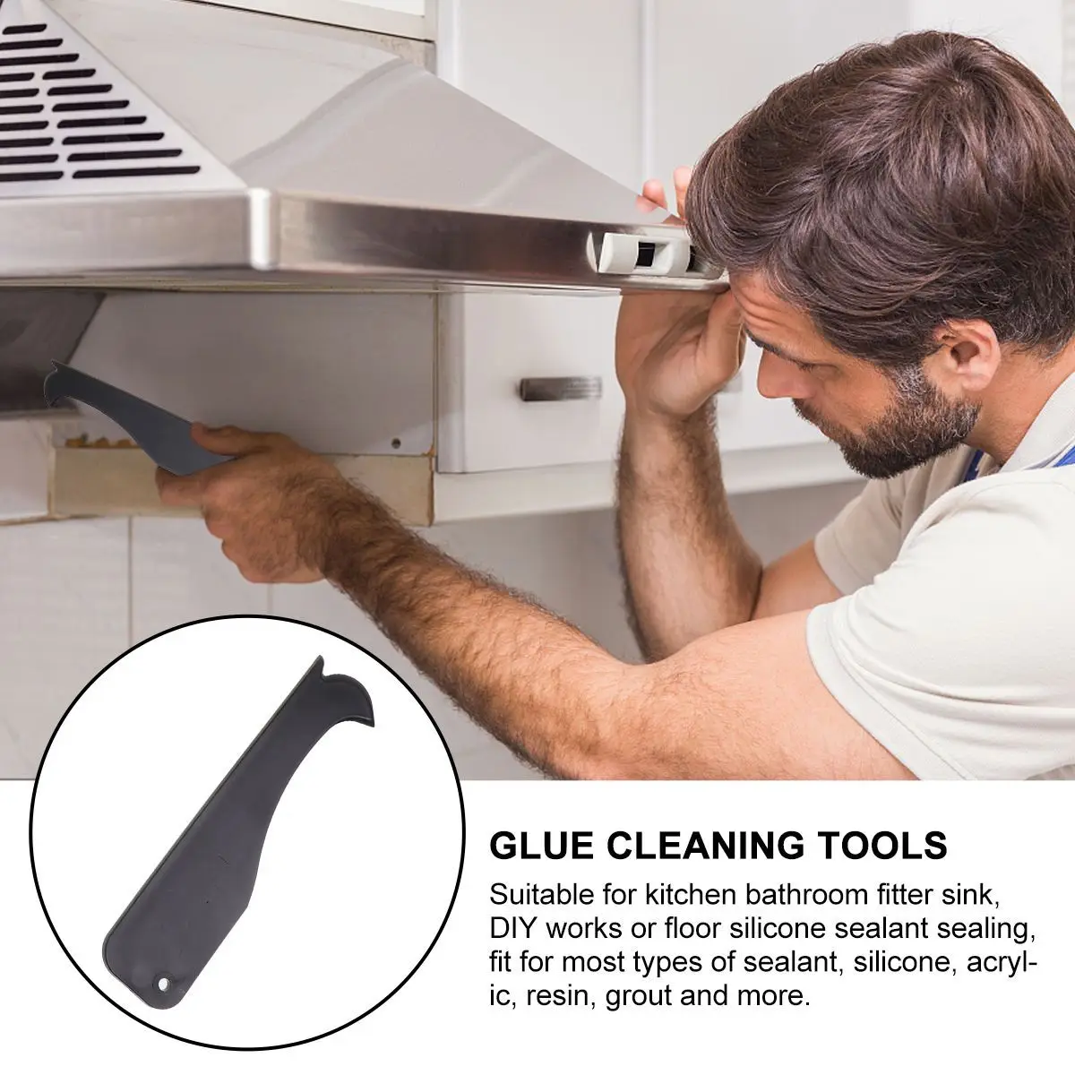 

1Set Plastic Scraper Kit Sealant Remover Glue Spatula Cleaning Tool for Kitchen Bathroom Fitting DIY Projects Glue Spatula