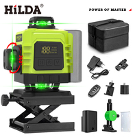 HILDA 4D 16 Lines Green Beam Laser level High Power Battery 360 Self Leveling Vertical Horizontal Strong Green Light Beam