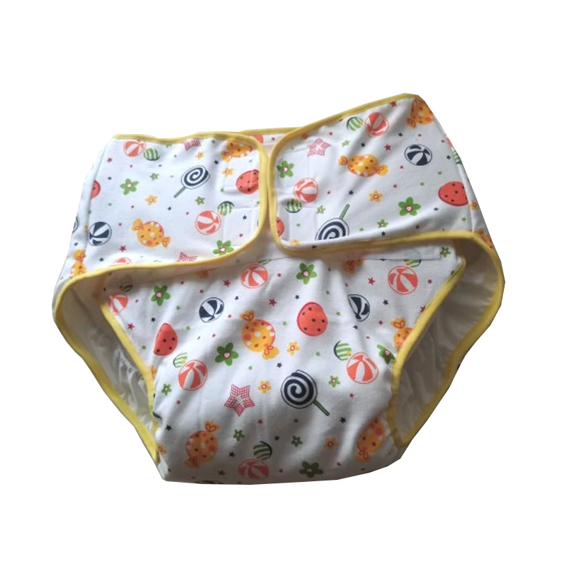 New Style Printed Candy Adult Baby Diaper Nappy Incontionence Waterproof Reusable Adult DDLG Trainning Pant Age Role Play