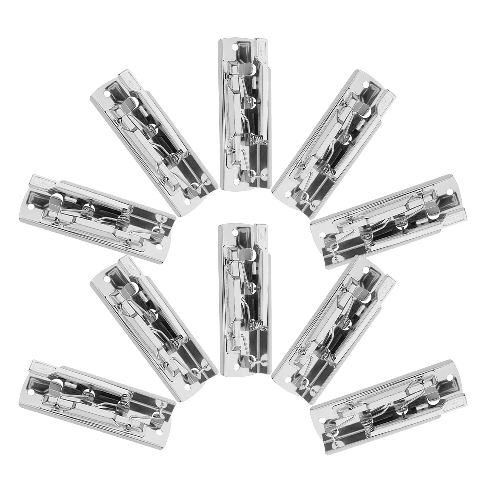 

10Pcs Heavy-Duty Silver Lever Document Clamp Metal Spring Clip Smooth Surface Textured Grip Foldback Clipboard for Files Pages