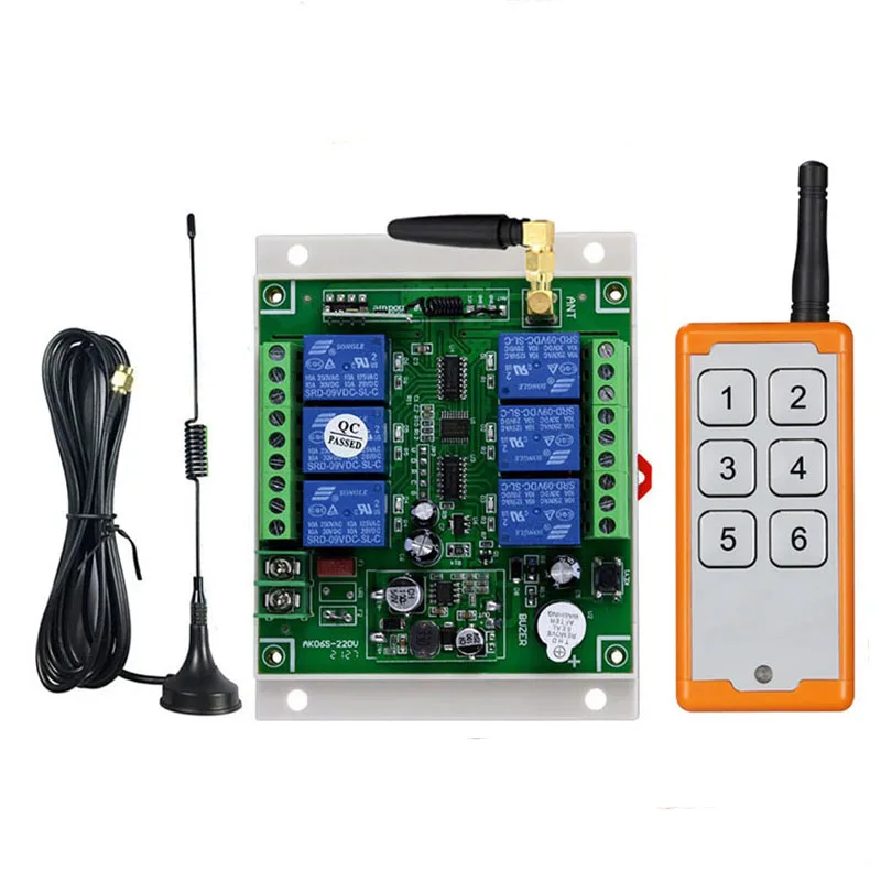 433MHZ DC 12V 24V 36V 6CH 6Channel RF Wireless Remote Control System Receiver NEW Transmitter Universal power industrial