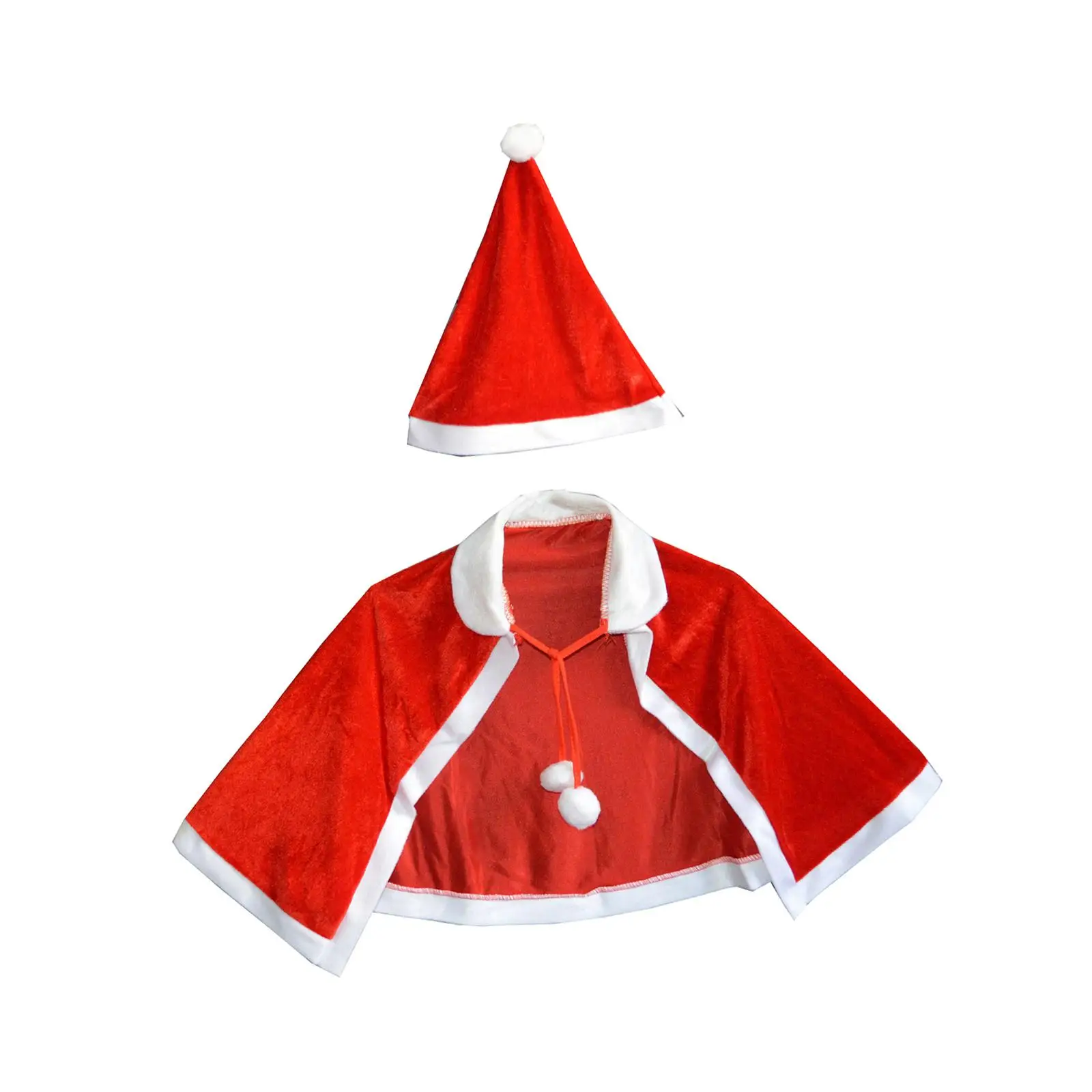 Elegancka Czerwona Peleryna Płaszcz Dziewczęcy Świąteczny Szal Flanelowy Strój Świętego Mikołaja Przebranie dla Dzieci na Halloween Cosplay Event
