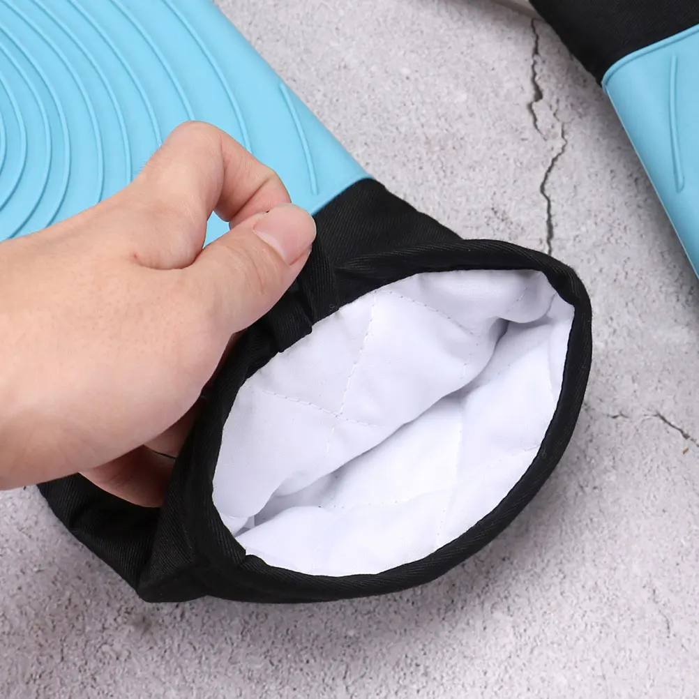 

Silicone Oven Mitts Heat Resistant Kitchen Gloves Anti Scald Grill Baking Pot Mitt Flexible Thermal Insulation
