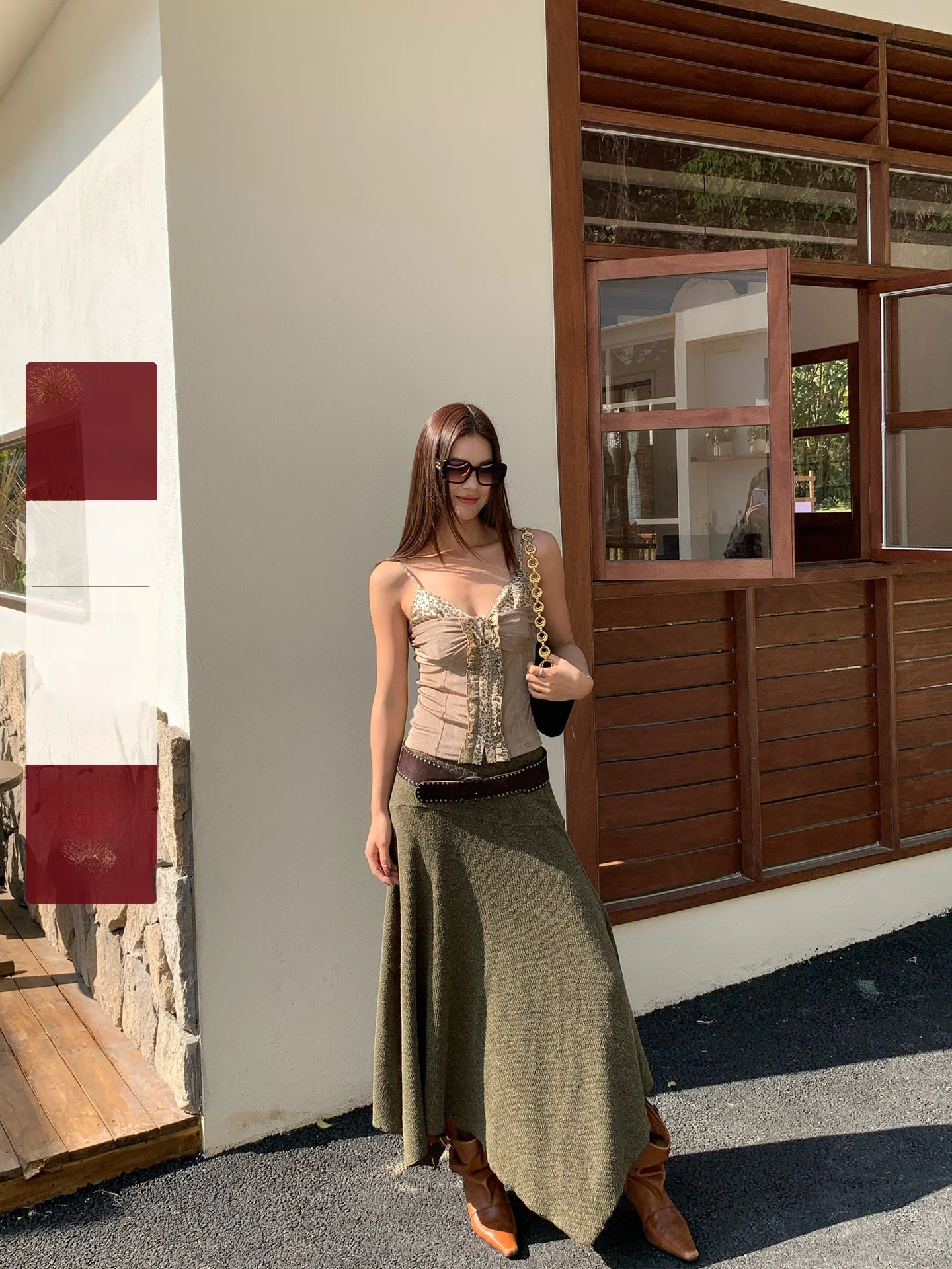 

Vintage Early Spring een Asymmetrical Knitted Long f Skirt for Women Slimming A-Line Skirt Stand Fit Daily Wear