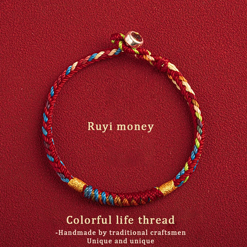 Tibetan Bracelet Colorful Thread Good Lucky Charm Rope Bracelet Bangles For Women Men Knots Red Thread Bracelets view 6
