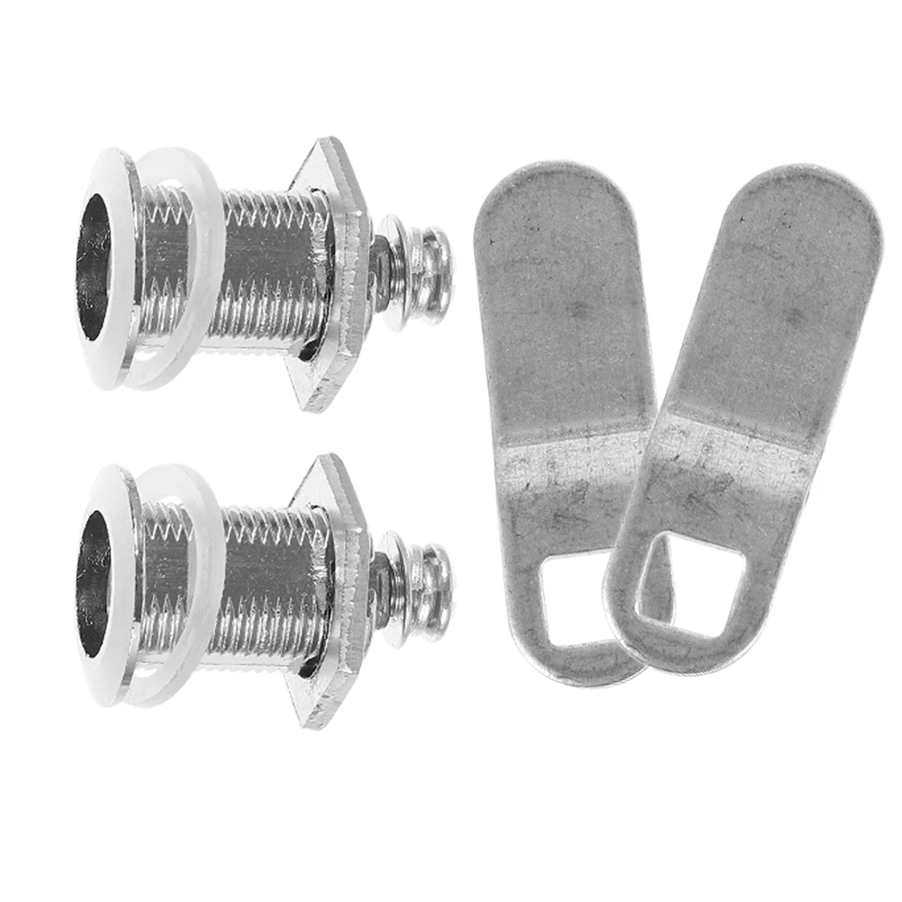 

2 Sets Trash Cans Lock Silver Triangular Slot Outdoor Material Prevent Access Garbage Can Lid Lock Triangle Slot