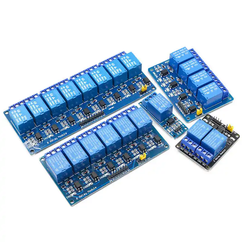 1/2/4/6/8 Relay Control module 5V12V24V optocoupler isolated low level trigger 51AVR PLC