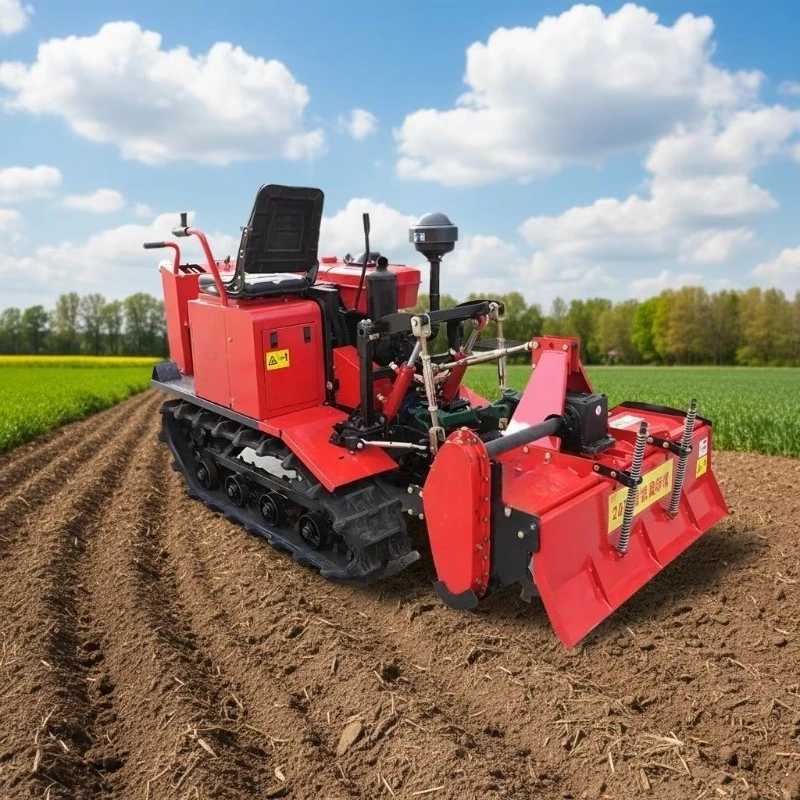 Ride-On Small Crawler Rotary Plough Microplough Water and Drought Tiller Cultivator Crawler Rotary Tiller Price
