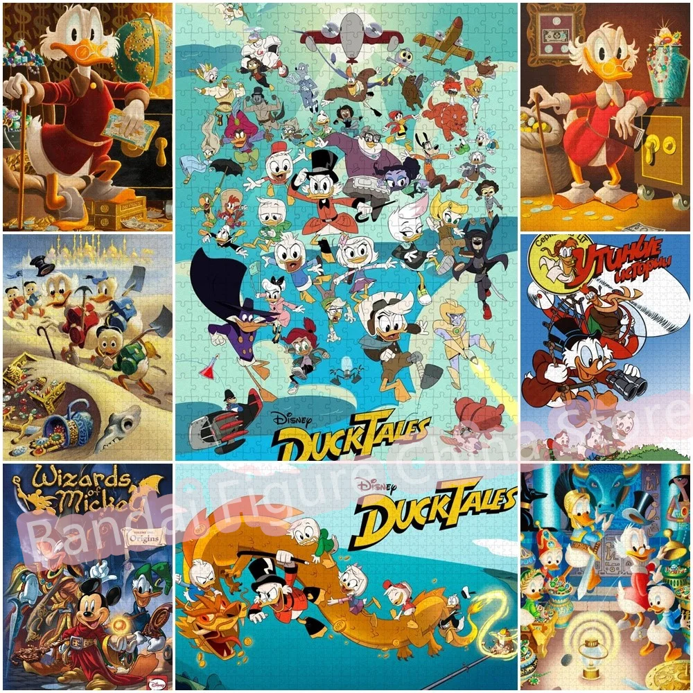 Scrooge Mcduck Print Puzzle 300/500/1000 Pieces Disney Cartoon Billionaire Duck Stress Relief Toy Jigsaw Puzzles Kids Games