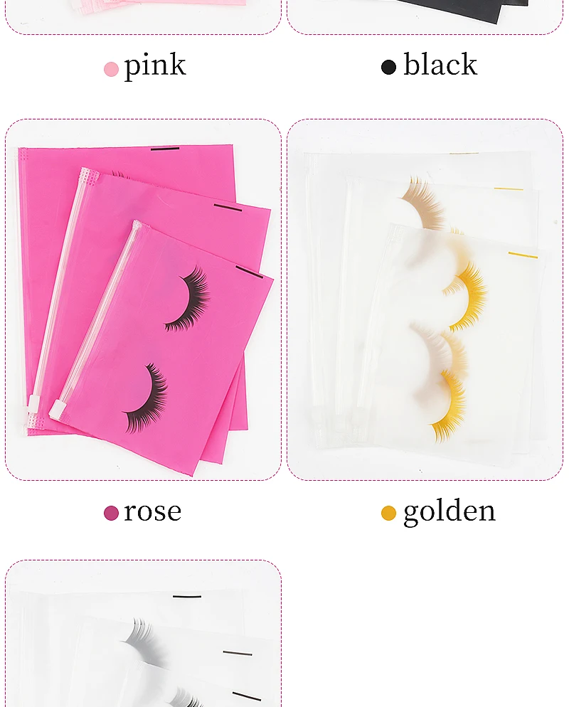 10 stücke Wimpern Nachsorge Taschen Mit Reißverschluss Kulturbeutel Make-Up Tasche Kosmetische Reise Schönheit Werkzeug Verpackung Lash Verlängerung Liefert – Detail 4