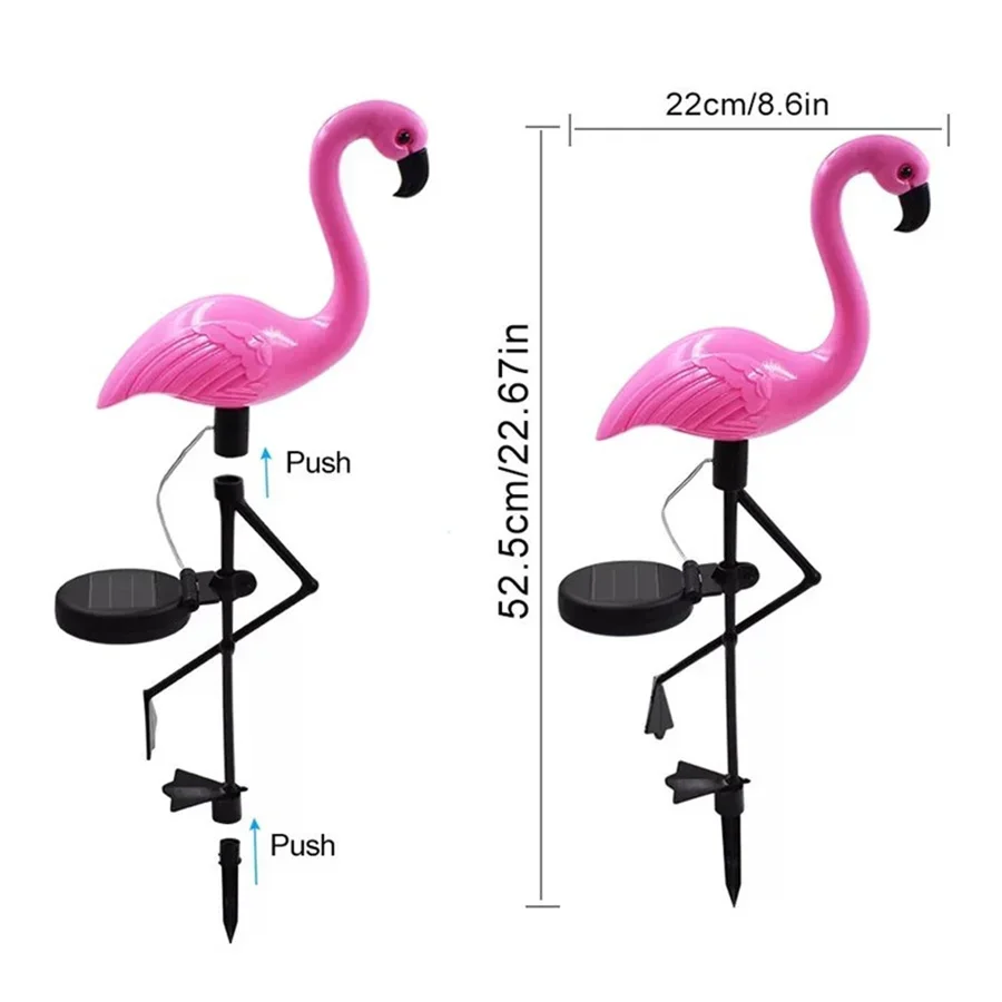 LED Outdoor Solar Light Waterproof 1/3pcs Flamingo Shape Landscape Lawn Lamps for Park Pathway Home Garden Courtyard Decoration